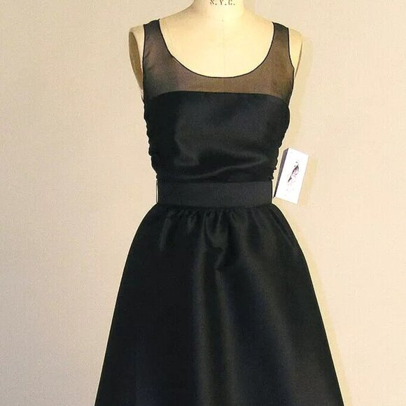 $255 KARL LAGERFELD (PARIS) ICONIC BLACK 100% SILK DRESS** 12 - Picture 6 of 7